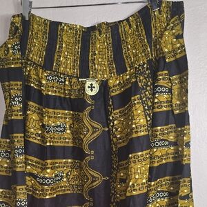 Krishna Black and Yellow Maxi Skirt